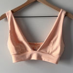 Lulus Triangle Bikini Top Light Orange Orange Stretch ruched light support swim Photo 0