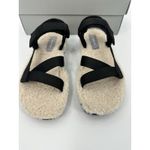 Everlane Sherpa Sandals Size 6 Black Faux Fur Strappy Comfort Slides w/ Box Photo 2