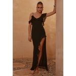RUNAWAY THE LABEL Vacanza Maxi Dress in Black Small New Womens Gown Photo 14