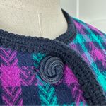 Pendleton Vintage Plaid Blazer Teal Purple Navy Sz 12 Photo 7