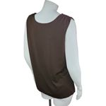Cato Womens XL Brown Sleeveless Peplum Tank Cinched Shoulders Lined Photo 10