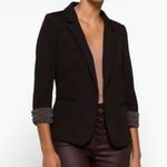 Skies Are Blue Asa Knit Black Cuffed Sleeve Open Blazer Photo 13