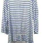 Francesca's NWT Beach Swim Cover Up Blue White Striped Beaded Tassel Size MEDIUM Photo 1