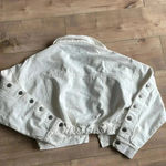 Forever 21 Boxy Cropped White Denim Jacket Sz S Photo 9