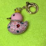 1pc Creative Rhinestone Embellished Cute Rubber Duck Keychain, Car Key Pink Photo 0
