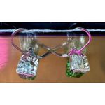 Light Emerald Earrings New Square Cube Rhinestones May Wedding Bride Cru… Green Photo 11