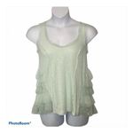 Anthropologie  Lilka Mint Green Knit Tank Top Lace Ruffle Trim Small Photo 5