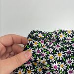 ZARA Skirt Womens Small Green White Black Floral Daisy Mini Ruffled Hem Photo 7