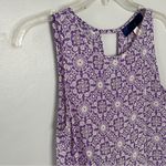 Anthropologie Elegant Floral Sleeveless Top in Purple and Pink Photo 3