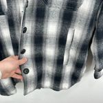 Lucky Brand  Women's Size‎ Medium Oversized Black Grey White Thick Shacket Fall Photo 3