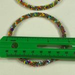 Beaded Bangle Bracelets Set of 2 Women Multicolor Seed Beads Photo 8