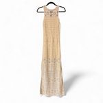 BB Dakota Crochet You Love Me Beige Crocheted Sleeveless Maxi Dress NWOT Photo 4