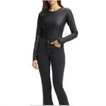 Good American NWT  Better Than Leather Long Sleeve Bodysuit Black Size 2 Photo 10
