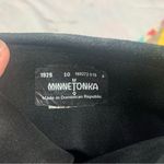 Minnetonka size 10 Black Lace Up Fringe Boots moccasins knee high Photo 1