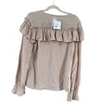 Illa Illa Tan Long Sleeve Ruffled Blouse Photo 8