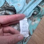 Paisley Grace Floral A-Line Dress XL Teal Beige Stretchy Knit 3/4 Sleeve Photo 3