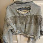 Blue B Cropped denning Jacket With rhinestone Fringe Photo 1