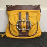 B. Makowsky Yellow and Brown cheetah print interior Crossbody purse w/dust bag Photo 12