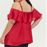 Torrid Red Off-the-Shoulder Chiffon Ruffled Blouse Top 5 Photo 3