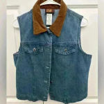 Faded Glory Vintage  Corduroy Collared Denim Vest Photo 0