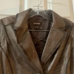 Danier Brown Genuine Leather Button Front Jacket Small Photo 2