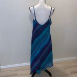 Venezia blue & purple wave pattern maxi night out formal dress Size 14 Photo 5