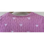 Talbots  Pink Cable Knit Embroidered Tennis Racket Sweater Small Preppy Academia Photo 3