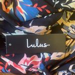 Lulus jumpsuit NWT Size XS Black Leaf print Roni Pleated Balloon Sleeve … Photo 10