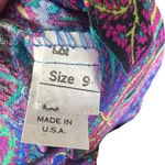 Vintage Paisley High Waist Capris Button Front Boho Hippie Flowy Size 9 Purple Photo 5