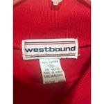 Westbound Vintage Christmas Nutcracker‎ Train Embroidered Red Long Sleeve Mock Neck Top Photo 5