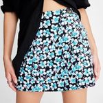 Target Future Collective Wrap Cargo Skirt Womens Size 12 Linen Blue Ditsy Floral NEW‎ Photo 0