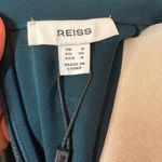 Reiss  Cherry Keyhole Mock Neck Long Sleeve Blouse Office Dark Teal Career size 4 Photo 7