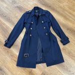 Tommy Hilfiger Navy Trench Coat Photo 0