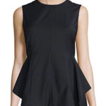 Theory Women's Gray Peplum Crew Neck High-Low Sleeveless Blouse S Photo 0