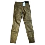 NWT Lauren Ralph Lauren Coated Metallic Skinny Ankle Stretch Jeans | Gold | 25/0 Photo 2