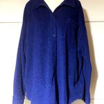 Eddie Bauer  women’s XXL Brushed Fleece Button Up Blue JACKET Photo 0