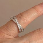 Cute Cross Zirconia On Silver Ring Photo 3