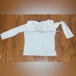 CHAPS -White Ruffled Long Sleeve Top Size XL Photo 3