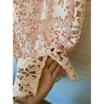 Ming Wang  Battenberg Pink Floral Lace Sheath Dress Photo 4