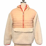 Ivory Ella  Cream and Tan Teddy Half Zip Jacket Size Small Photo 0