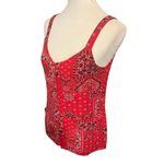 No Boundaries  Red Bandana Sleeveless Button Down Festival Western Top Size X-Sma Photo 4