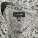 Lucky Brand  Cheetah Print Grey Knit Sweater Women’s Medium Photo 2