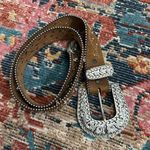 Justin  Women Brown Leather Embellished Western Belt Photo 0