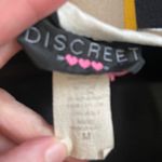 Discreet Women’s medium business blouse. V-neck, black, tan, white,  dark mustard, yellow Photo 5