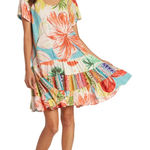 Jams World Hattie Dress Island Bisc Print tiered rayon short sleeve dress XXL 2X Photo 0