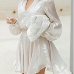 Anna Cate Caelyn Lame Gold Metallic Shimmer Mini Dress XS Photo 1