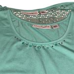 Sag Harbor Womens Aqua Blue Lace Overlay Tank Top Size Large Photo 1