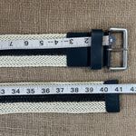 Womens Wide Cream And Navy Blue Color Woven Leather Belt 0 Photo 2