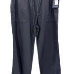 Gap  Khaki Ribbed Wide Leg Pull On Pants Cropped Lounge Minimalist Soft Black M Photo 0