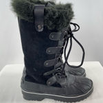 Khombu  Lace Up Faux Fur Snow Boots‎ in Black Size 6.5 Photo 0